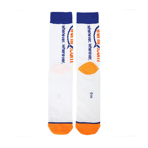 Flatlay image showing the back of the 'The Office' wuphf.com socks, showcasing the design details.