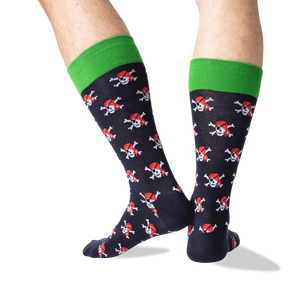 Rear view of the Pirate Skull socks, highlighting the design.