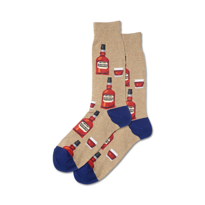 Flat lay showcasing the tan Bourbon socks, highlighting the design details.