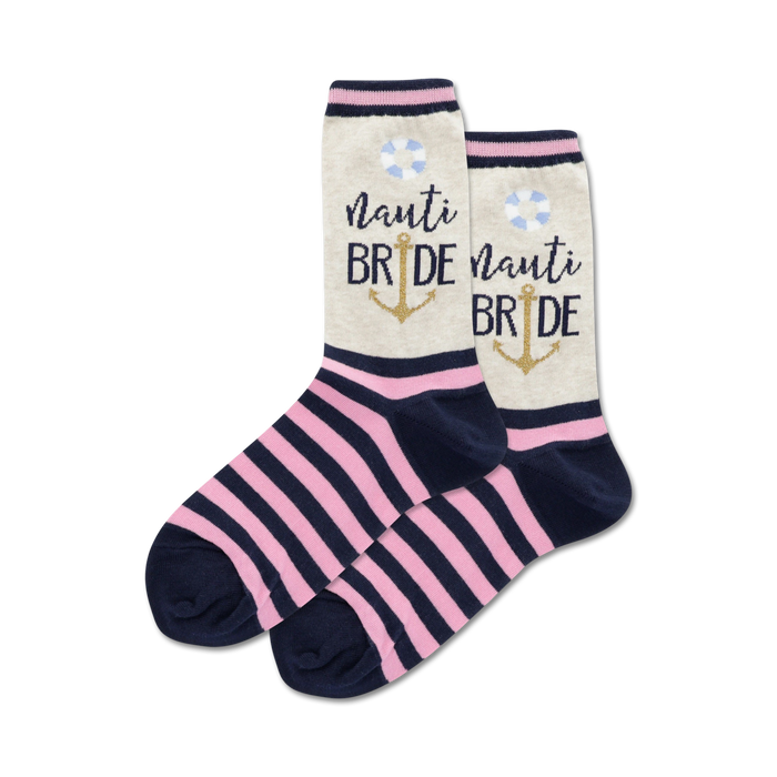 crew-length, striped socks with 