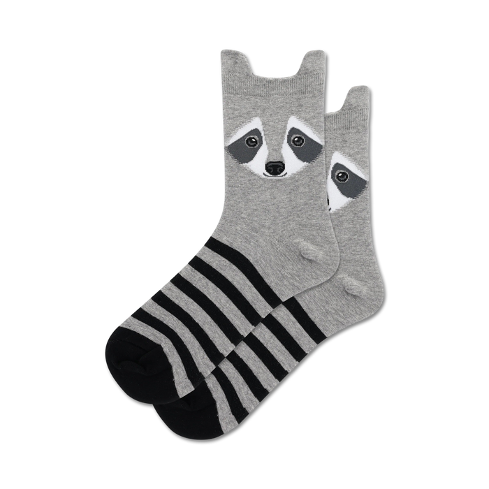 gray raccoon ankle socks for women    }}