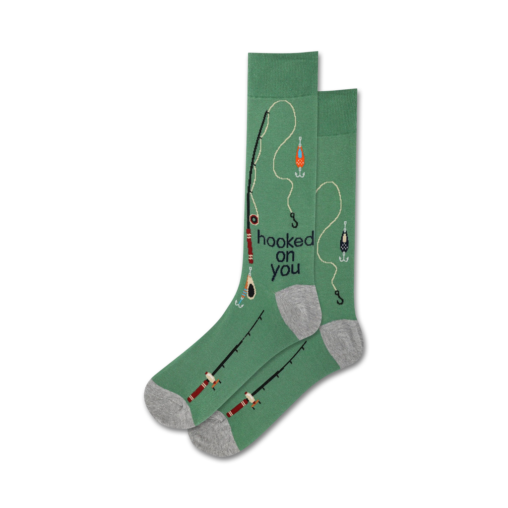Hooked On You Mens Fishing Crew Socks Sockologie