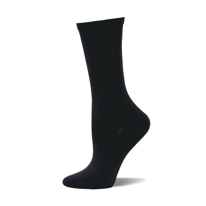 Single black silk-blend trouser sock on a mannequin foot. The sock is solid dark black with a smooth texture. }}