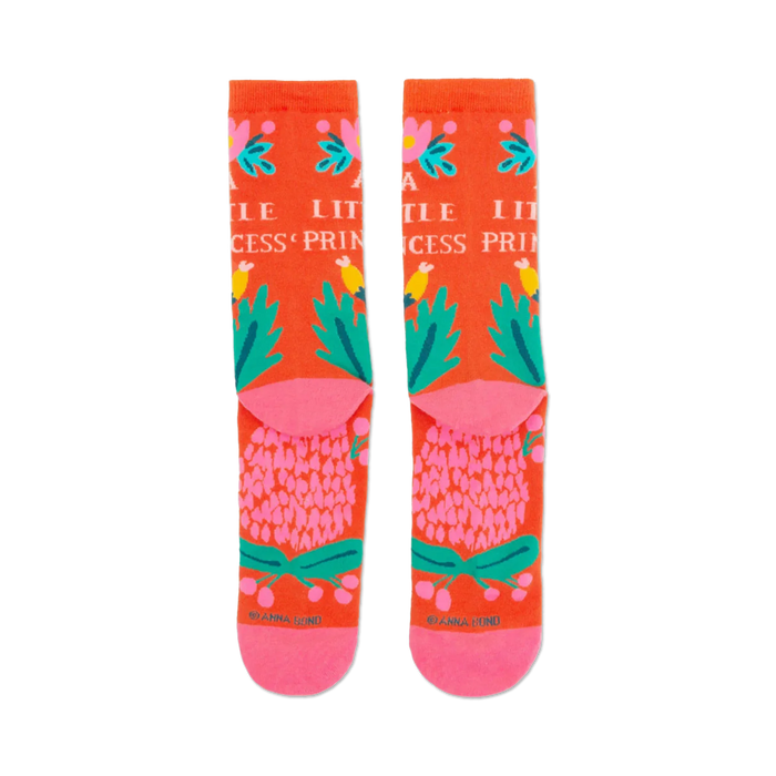 Back view of the 'A Little Princess' socks, showcasing the design details on the heel and toe.