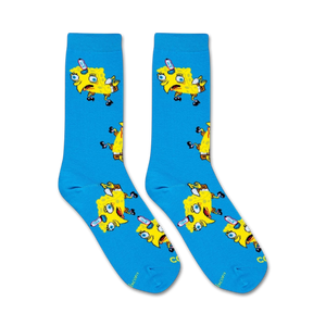 Another view of the Spongebob Chicken Bob socks, showcasing the full design on a pair of socks against a plain background.