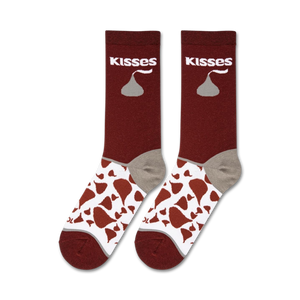 Lifestyle shot of Hershey's Kisses socks on a person's feet.