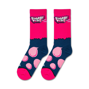 A pink sock with the words 
