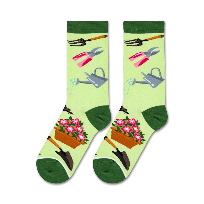 Close-up studio shot of a pair of Gardening socks showcasing the design details.