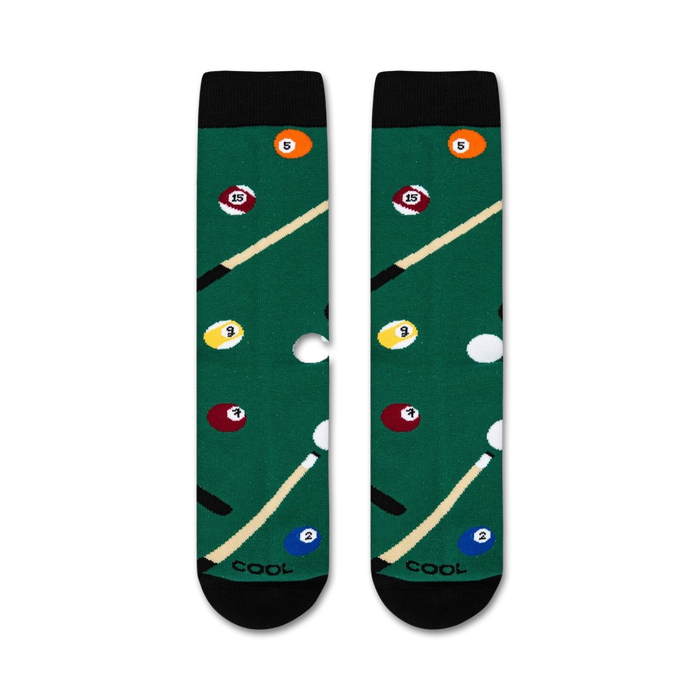 Flatlay showcasing the Billiards socks, highlighting the design details and color accuracy.