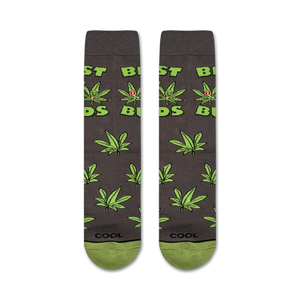 Product shot of 'Best Buds' socks on a white background. Shows the full sock design.