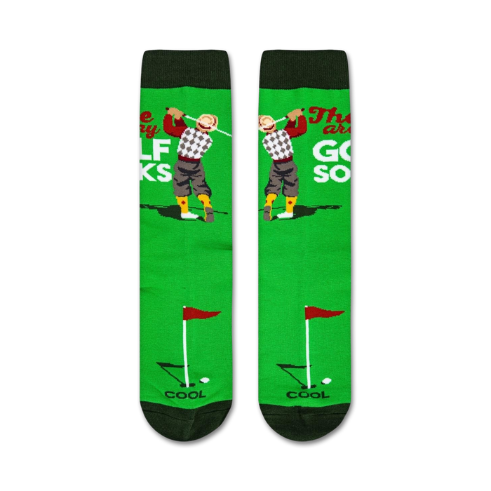 Close-up view of 'These Are My Golf Socks' showing the full sock design.