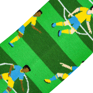 Close-up detail shot of the Soccer socks' fabric and print.
