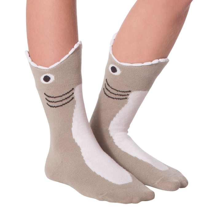 Another lifestyle shot showcasing the socks, similar pose to the previous image.