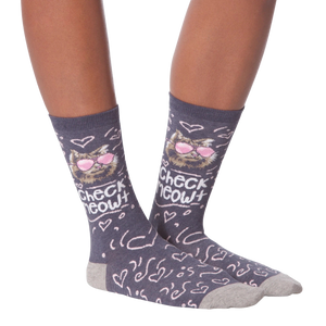 Another lifestyle shot of the socks on a person's legs from a different angle.