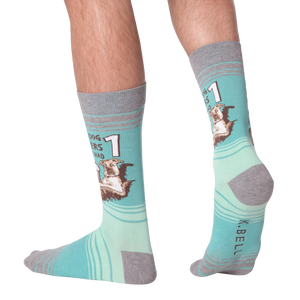 Back view of the socks on a model's legs, highlighting the fit and comfort.