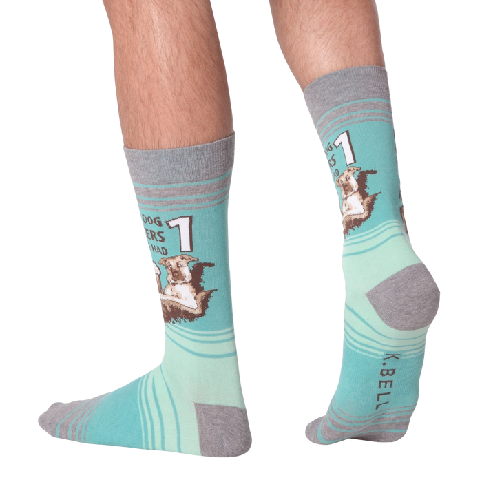 Back view of the socks on a model's legs, highlighting the fit and comfort.