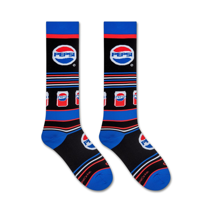 Flat lay product shot showcasing the Pepsi socks from above.
