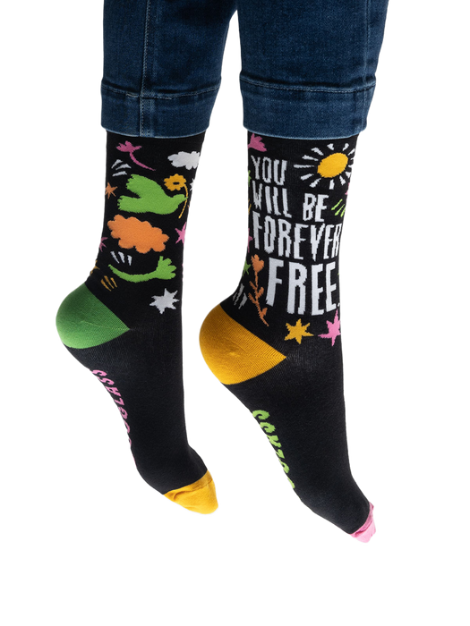 Flatlay image of the socks with different lighting than the first flatlay image.