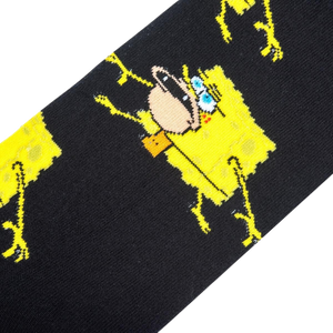 Close-up detail shot of the Spongebob Prehistoric Bob sock design.