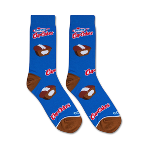 Alternative product shot of Hostess Cupcakes socks showcasing the full design on a pair of socks.