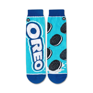 Flat lay product shot of the Oreo socks, highlighting the full design.