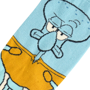 Close-up of the Squidward portion of the sock, showcasing the detailed print.