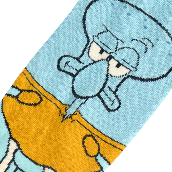Close-up of the Squidward portion of the sock, showcasing the detailed print.