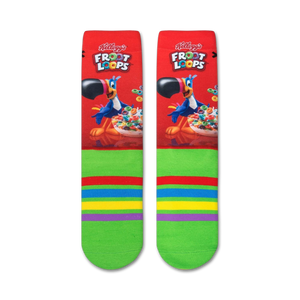 Flatlay showcasing the pair of Froot Loops socks, highlighting the design details.