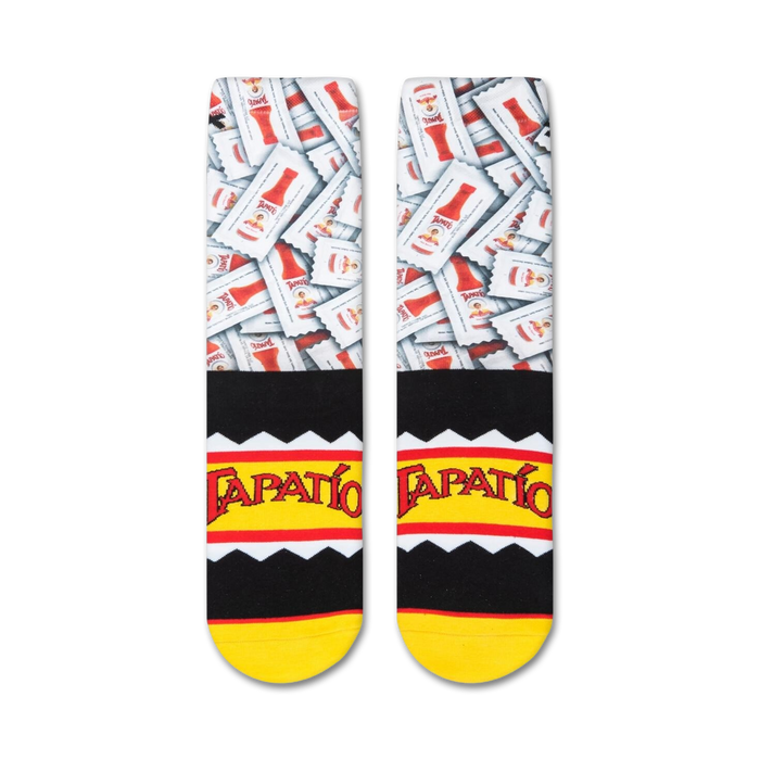 Flatlay showcasing two Tapatio To Go socks, highlighting the full design and color details.