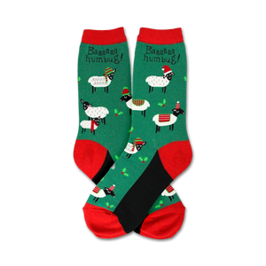 Close-up of 'Bah' socks showing the design details.