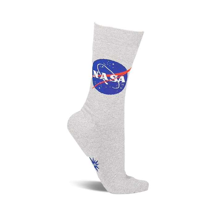 nasa titanium socks - space themed crew socks for women.    }}