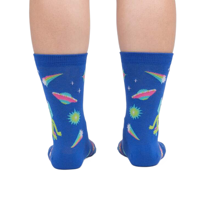 Back view of the socks, showcasing the design on the back of the socks.