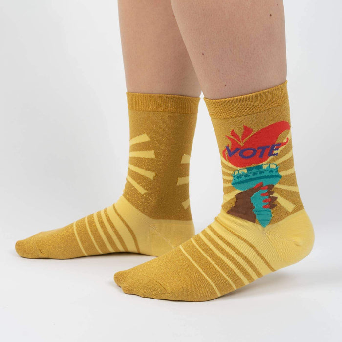 Lifestyle shot showing the socks on a person's feet, showcasing fit and style.