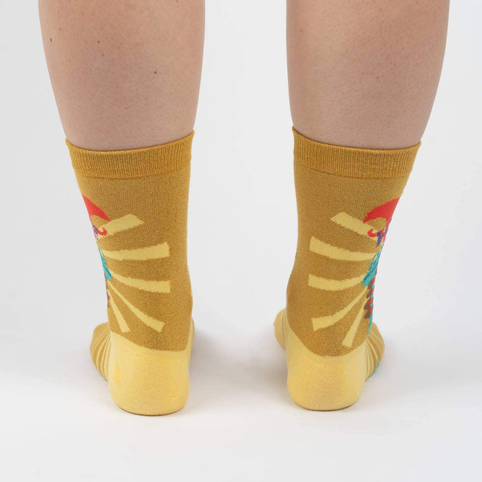 Rear view of the socks showing the full design on both socks.