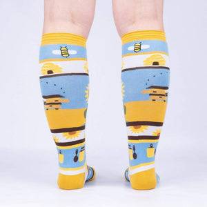 Rear view of the socks showing the full design detail on the back of the legs.