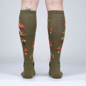 Rear view of the socks, highlighting the design on the back of the legs.
