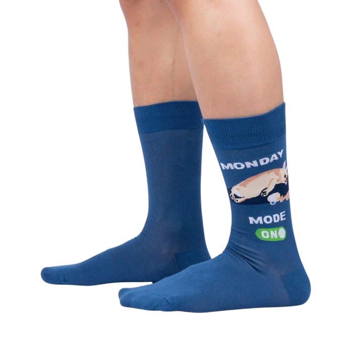 Lifestyle photo showing the socks on a person's legs, showcasing how they look when worn.