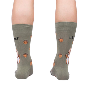 Rear view of the 'Let's Get Nuts' socks, showcasing the design on the back of the socks.