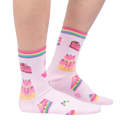 Lifestyle shot showing the socks on a person's legs, highlighting the fit and overall look.
