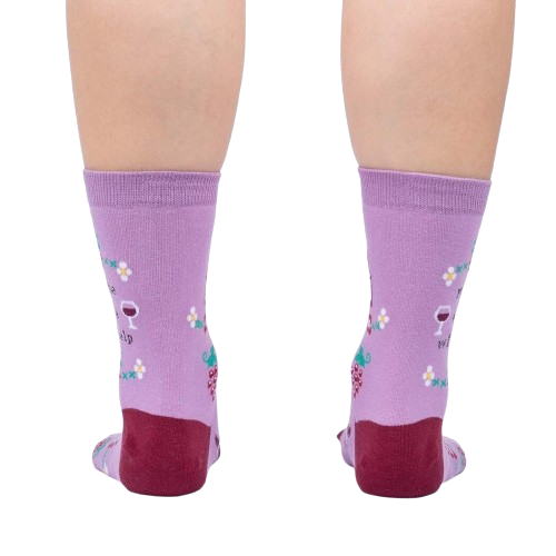 Close-up view of the back of the socks, showing the full design.