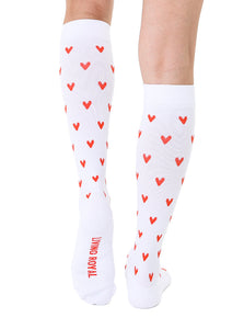 Rear view of the socks, showcasing the 'Living Royal' logo on the back in red.