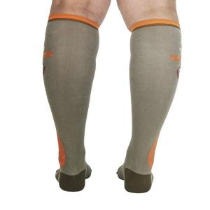 Back view of the 'Hang in There' knee-high socks, showcasing the full design.