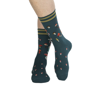 Flat lay showcasing a pair of 'Take A Trip' socks, highlighting the design details.