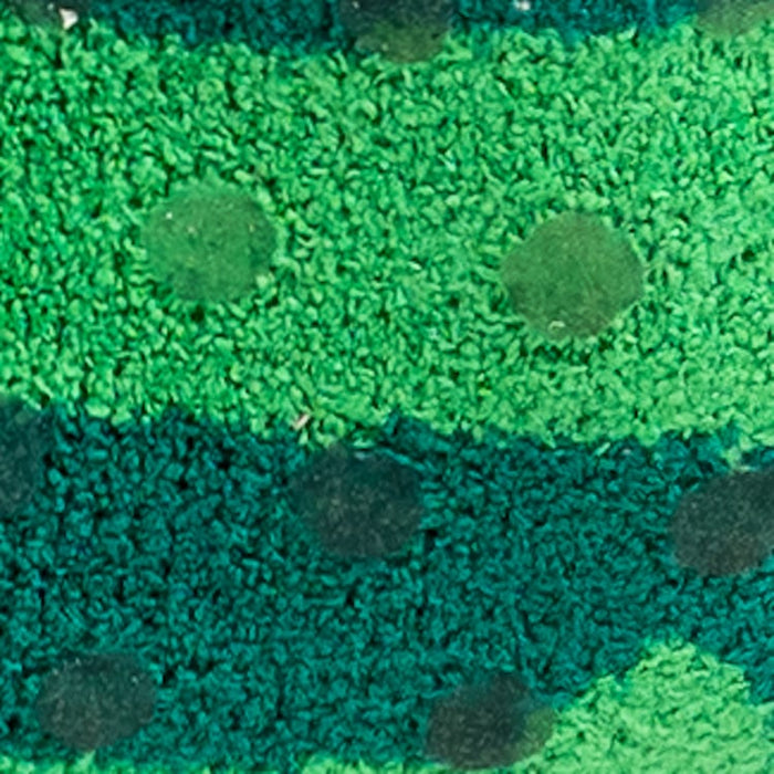 Close-up detail shot showcasing the teal and green horizontal stripes on the socks.