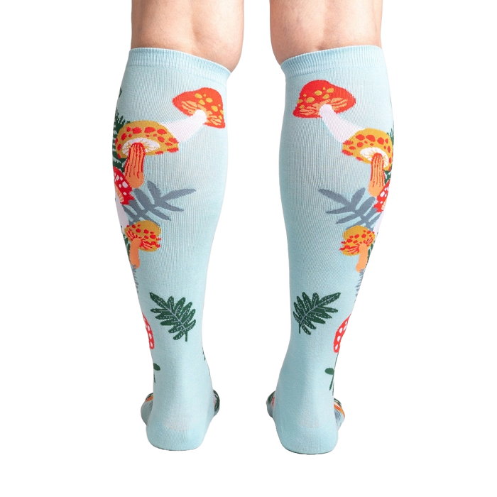 Back view of the socks, highlighting the design's full coverage and showcasing the pattern details.