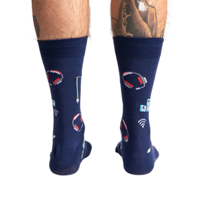 Rear view of the socks, highlighting the full design spread across the back.