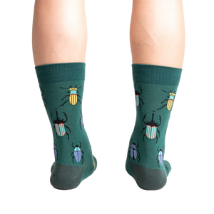 Back view of Beetle-Mania! socks, highlighting the full design and color detail.