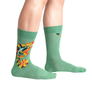 Lifestyle photo showing the socks on a person's legs, showcasing the fit and how they look when worn.