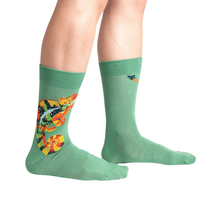 Lifestyle photo showing the socks on a person's legs, showcasing the fit and how they look when worn.