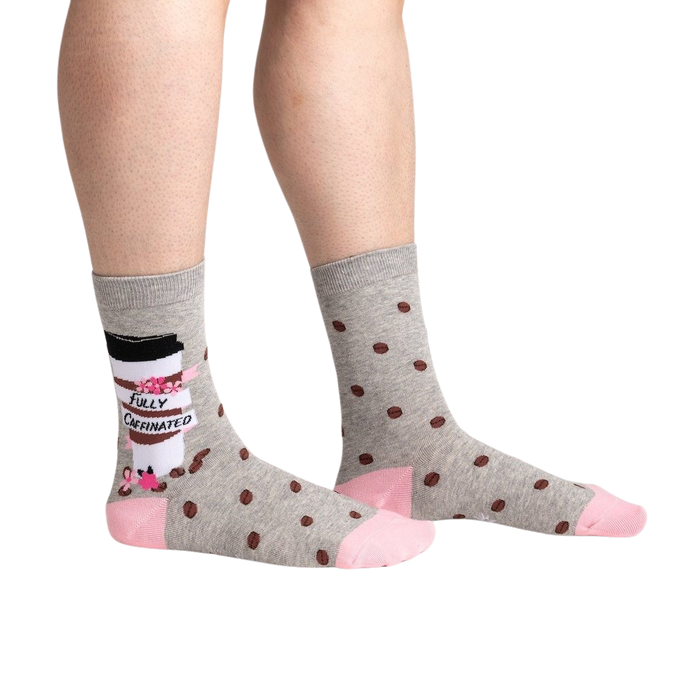 Lifestyle shot showing the socks on a person's legs, showcasing fit and style.